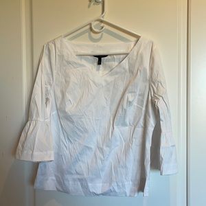 New no tags white top with bell sleeves size 12